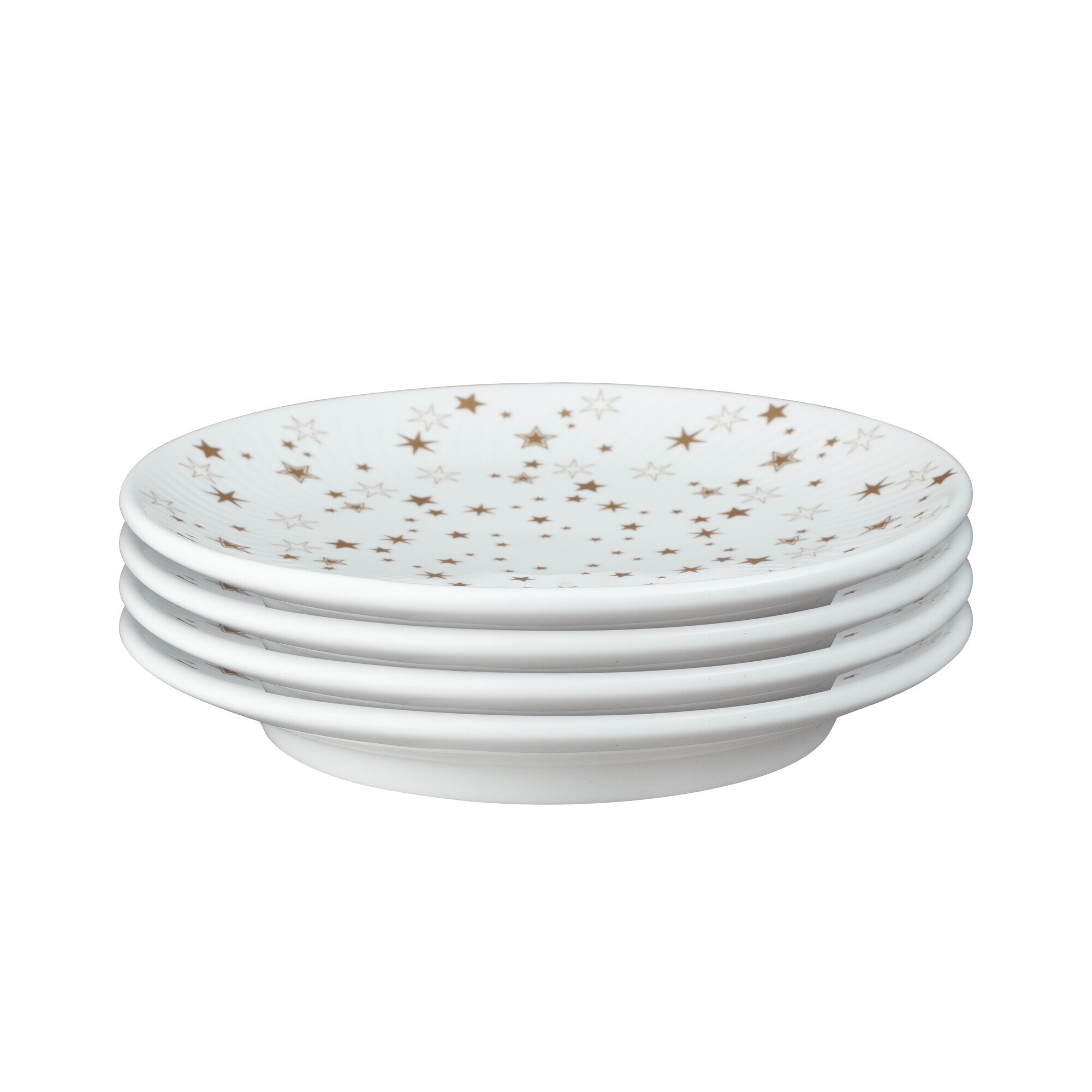 Product photograph of Porcelain Arc White Stars Small Plate Set Of 4 from Denby Retail Ltd